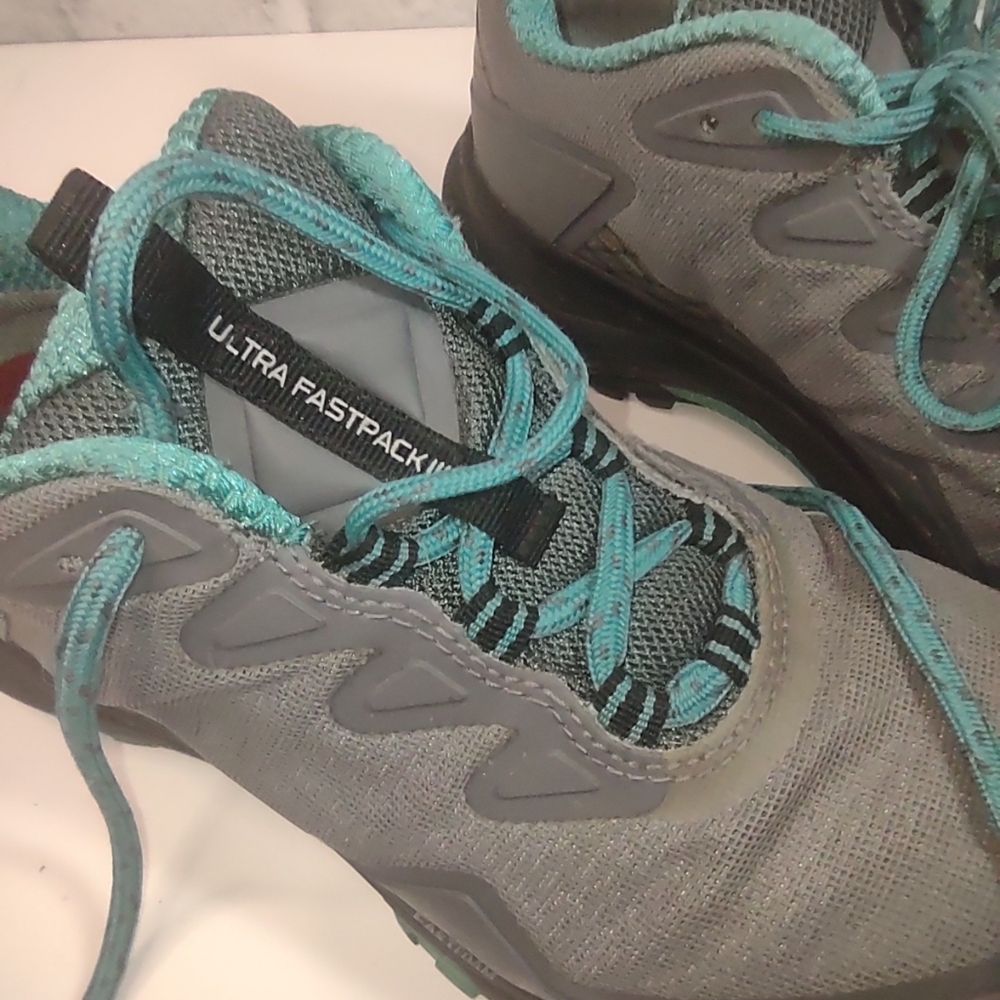 6 The North Face Gray and Teal Athletic Shoes - Picture 7 of 10